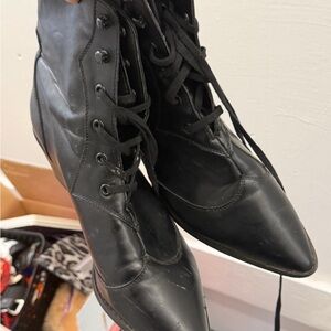 Black Lace-Up Women's Boots